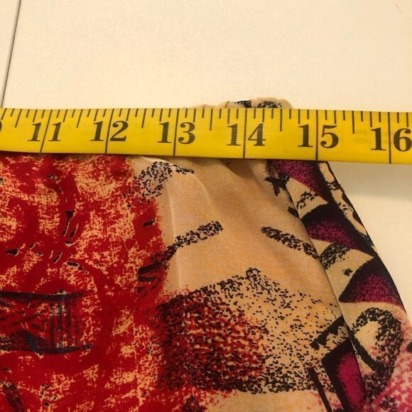 Chicos Whimsical Hawaiian print Silk Floaty A Line Skirt Size 8 - Picture 7 of 13
